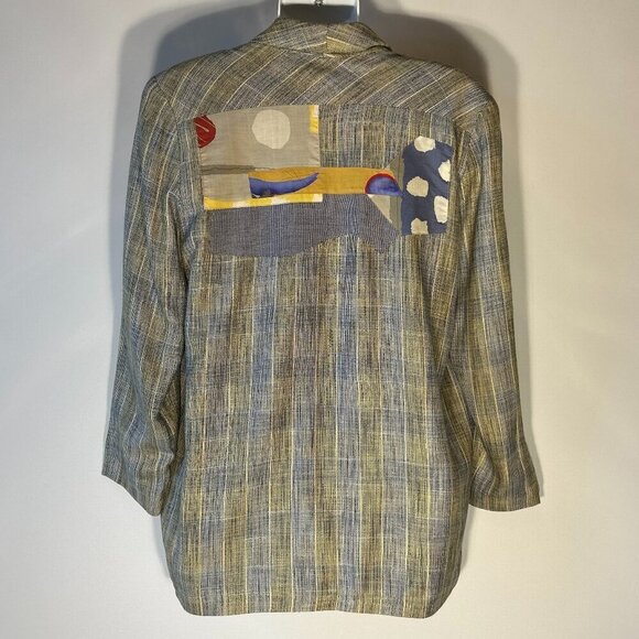 Canvasbacks SZ M Vintage Patchwork longline oversized blazer Artsy 80's Timeless - Picture 8 of 12